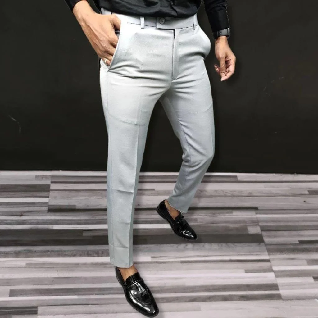 🔥👖High Stretch Men's Classic Pant For Men (LIGHT GREY) 💖